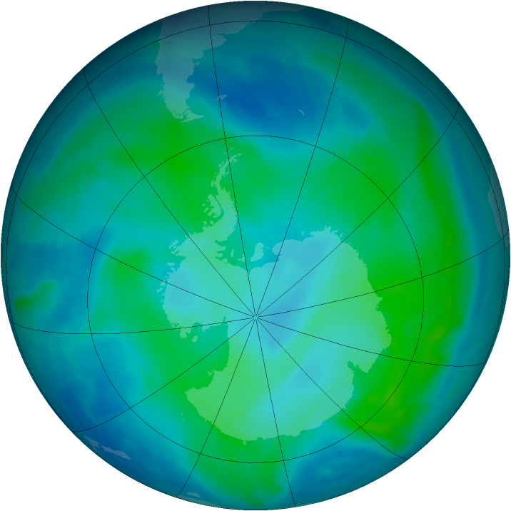 Antarctic ozone map for 18 February 2014